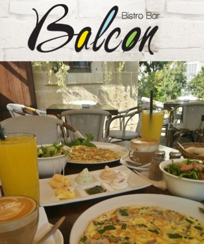 ארוחת בוקר זוגית  מוגשת באהבה ב'Balcon' בר מסעדה, מושבה גרמנית חיפה. תקף גם בשישי ושבת!